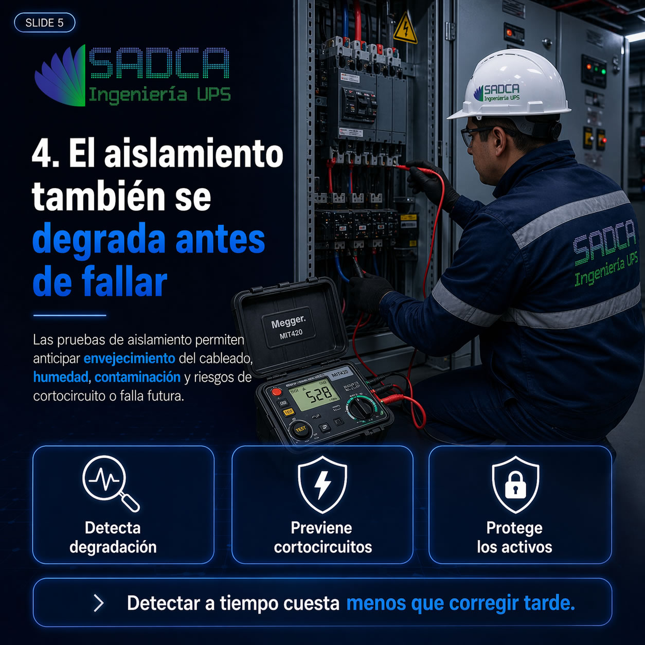 Degradación de aislamiento eléctrico antes de fallar
